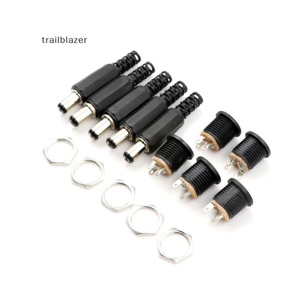 Trailblazer 10 Chiếc 5.5mm x 2.1mm Nam Cắm Điện Kết Nối Khóa Vít Nữ Bảng Điều Khiển Ổ Cắm Mới