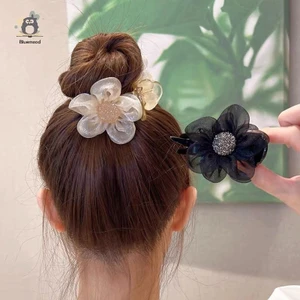 Phụ Nữ Kim Cương Giả Hoa Mặt Trời Đeo Chéo Kẹp Tóc Thanh Lịch Đuôi Ngựa Tóc Cua Móng Vuốt Tóc Bé Gái Phụ Kiện Tóc Mới