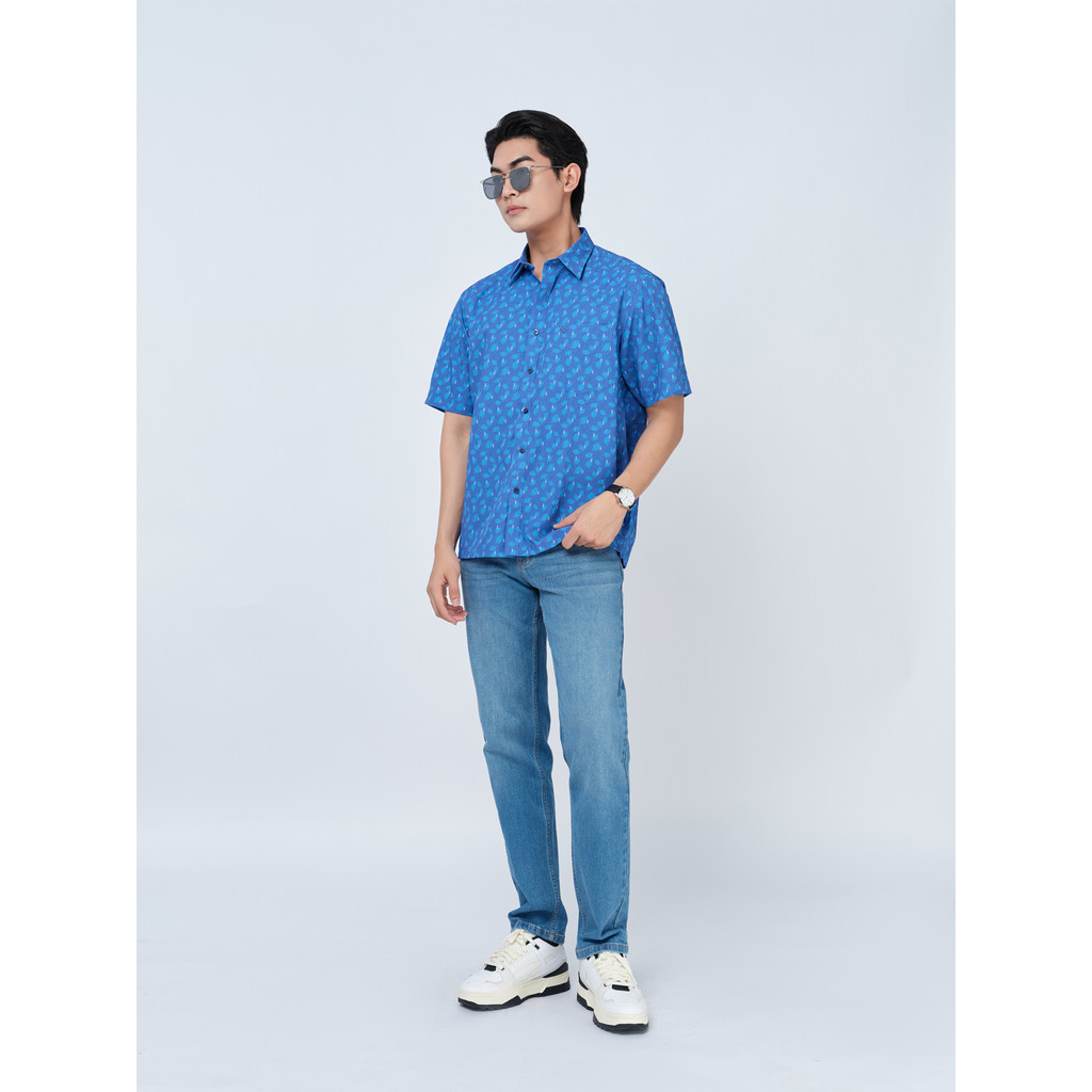 Sơ mi ngắn tay lai ngang VIETTIEN SMART vải sợi tre phom REGULAR VT00000313