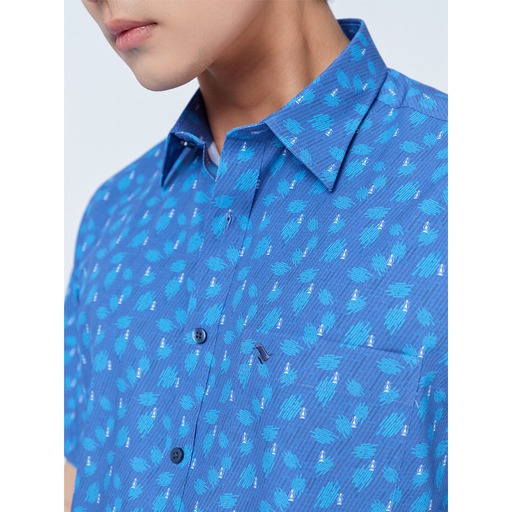 Sơ mi ngắn tay lai ngang VIETTIEN SMART vải sợi tre phom REGULAR VT00000313