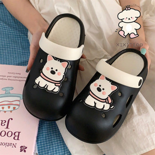 Xixitiao2025 Phong Cách Mới Chó Con Lỗ Giày Mùa Hè Dễ Thương Kỳ Nghỉ Đi Biển Dép Nữ