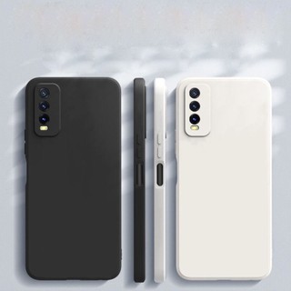 Thời trang mới Vivo Y20 Y20i Y12S V20 SE V23E V21 Y51 2020 Khung cản vuông mỏng Vỏ silicon TPU mềm có dây đeo cổ tay