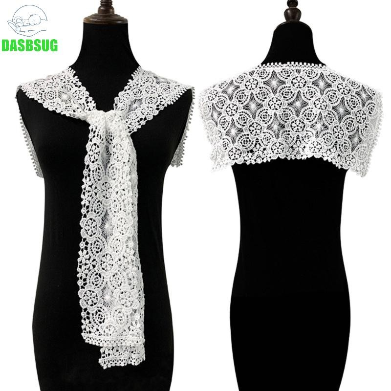 Dasbsug Khăn Ren Polyester Với Thiết Kế Hoa Thoáng Khí Giả Cổ Áo Choker Nửa Áo Sơ Mi Cổ Cho Thanh Lịch