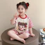 Bộ quần áo bé gái in hình Na Tra & Ao Bính-Set áo thun ngắn tay và quần short thời trang cho trẻ em