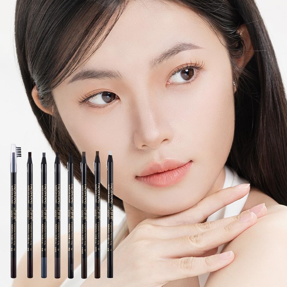 Tự Động Xoay Bút Lông Mày Brow Tint Đầu Trang Điểm Mắt Đôi Bút Chì Lông Mày Tam Giác L4j3