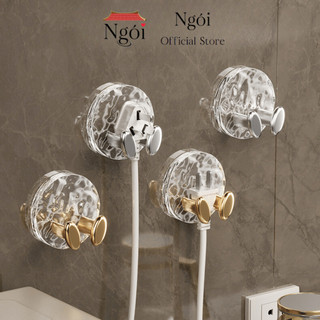 Móc Dán Tường Treo Giữ Phích Cắm Điện Móc Treo Đồ Đa Năng Trong Suốt Sang Trọng NGÓI HOME - MD03