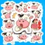 Hộp 40 Sticker HÌNH BÒ SỮA DỄ THƯƠNG Trang Trí Xe - Điện Thoại - Laptop - Nón Bảo Hiểm Gì Cũng In | MS: 000490