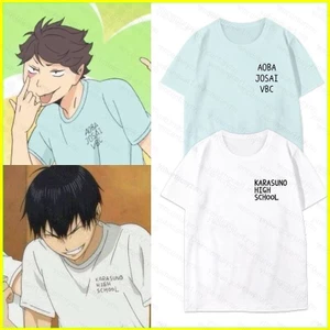 Haikyuu Shoyo Hinata Tobio Kageyama karasuno Cosplay vải 3D mùa hè Áo thun Anime tay ngắn hàng đầu