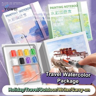 YOWEI 1 Bộ Tranh Notebook Dành Cho Học Sinh Di Động Bỏ Túi Notebook Phác Thảo Bảng Màu Nước Di Động Bảng Màu Nước VN