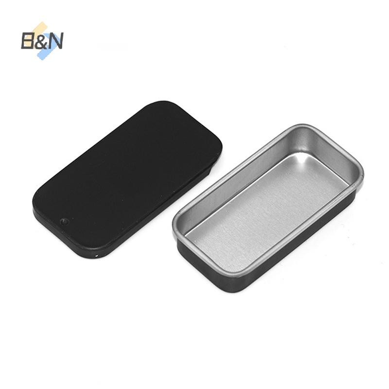 Hộp thiếc rỗng hình chữ nhật bằng kim loại B & N Hộp đựng thuốc kẹo đẩy Hộp lưu trữ.