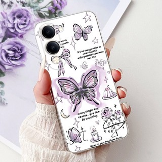 Ốp Mềm Cho Vivo Y04 / Vivo Y29s 5G Vỏ Hoa Phổ Biến Trái Tim Tình Yêu Silicon Trong Suốt TPU Dành Cho VivoY04 VivoY29s 2025 Capa