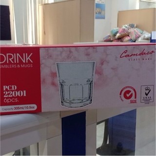 Combo 6 ly thủy tinh 8 cạnh hàng PCD22001 305ml - Trường An VN