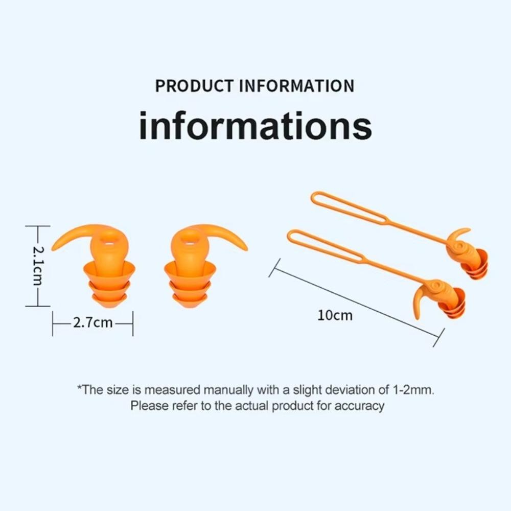 1 Cặp Nút Tai Bơi Silicone, Giảm Tiếng Ồn, Chống Nước, Thích Hợp Để Ngủ