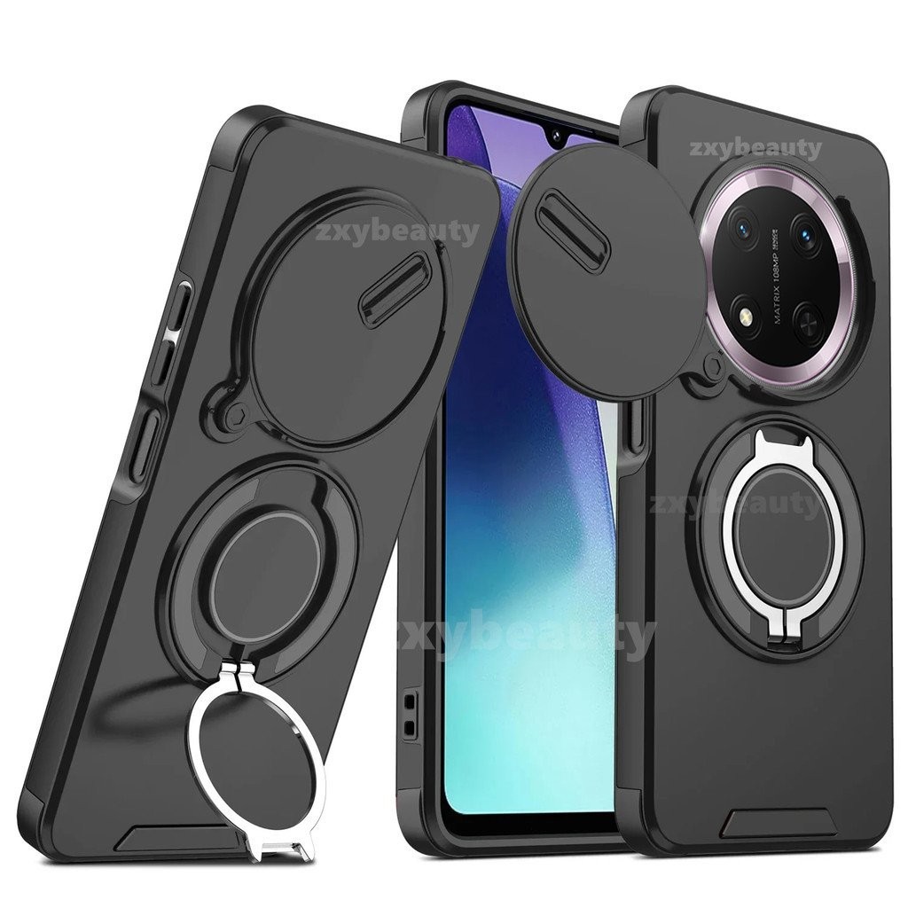 Ốp lưng cho Honor X9C Smart 5G 2024, chống sốc, trượt, có nam châm, bảo vệ điện thoại, có giá đỡ nhẫn