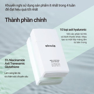 [KHÔNG NÂNG TONE] Serum Chống Nắng Phổ Rộng Và Hỗ Trợ Dưỡng Sáng Da Elravie Mela Return Sun Serum SPF50+ PA++++ 50ml