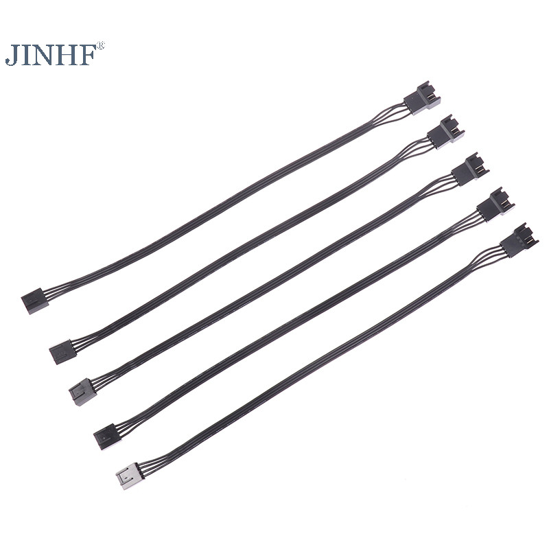 Jinhf 5 CÁI 4Pin PWM Quạt CPU Dây Kết Nối Adapter Quạt Máy Tính Nối Dài Cáp Nguồn Phụ Kiện Thay Thế 24AWG HOT