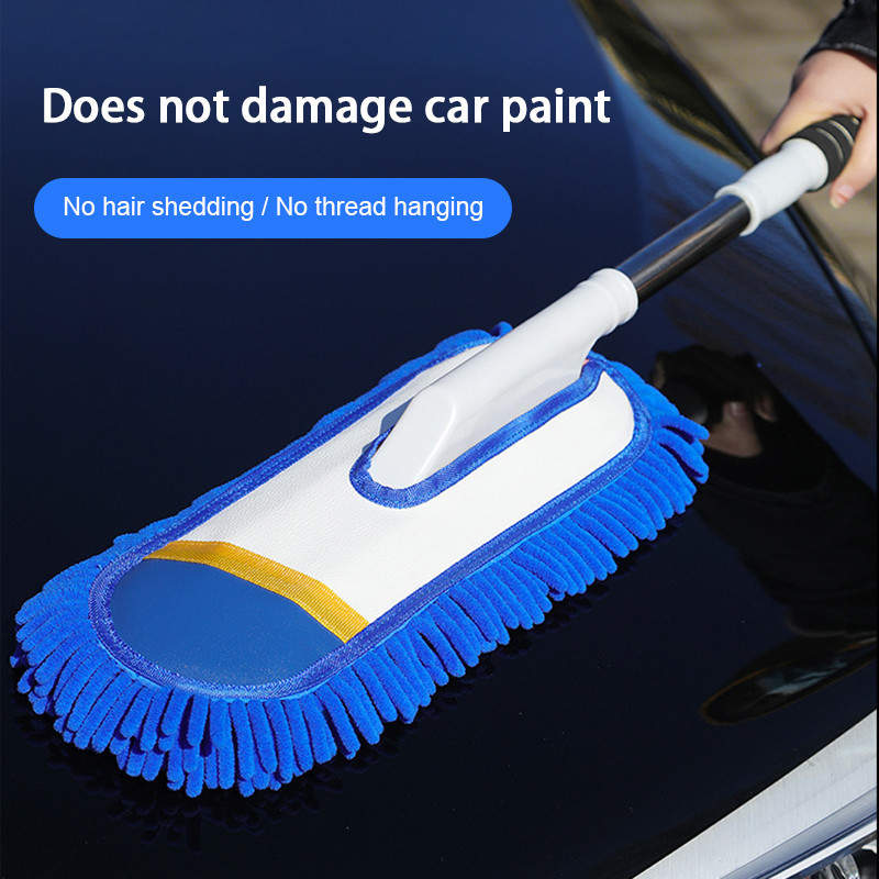 cây lau xe ô tô SEAMETAL Kính Thiên Văn Chenille Xe Sáp Chà Cây Lau Đa Năng Loại Bỏ Bụi Xe Rửa Tay Bộ Dụng Cụ Vệ Sinh Xe Hơi