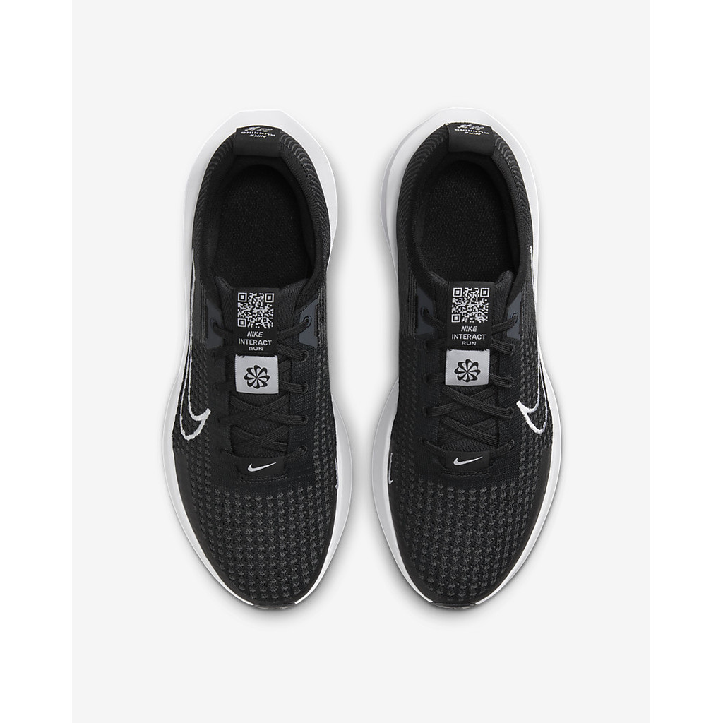Giày Nike chính hãng Interact Run Running Shoes Black White - Chạy bộ - Đen Trắng - size 39 42.5