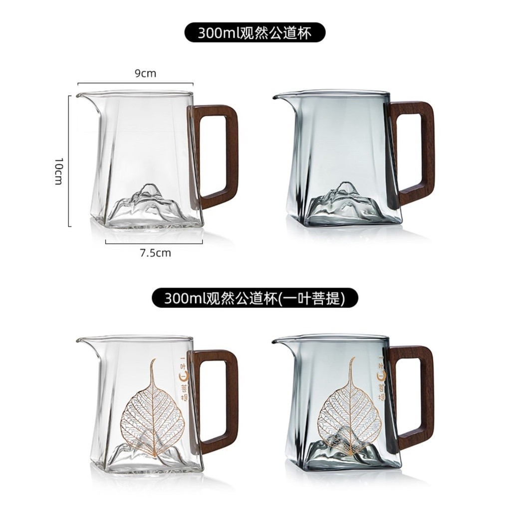 Tống chuyên trà thủy tinh chịu nhiệt Borosilicate cao cấp Tay Cầm Gỗ Dung Tích 300 ml