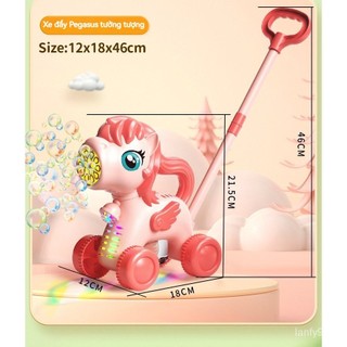 Trẻ Em Hoạt Hình Hươu Xe Đẩy Bong Bóng Máy Xe Đẩy Hai Trong Một Bong Bóng Điện Thổi Xe Âm Thanh Ánh Sáng Đồ Chơi Ngoài Trời