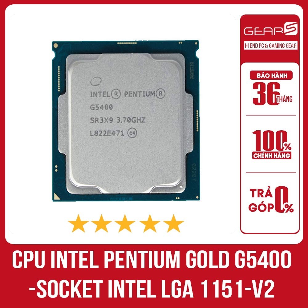 Bộ Vi Xử Lý Cpu Intel Pentium Gold G5400 Socket Intel Lga 1151 V2tray New Bảo Hành 36 T 0069