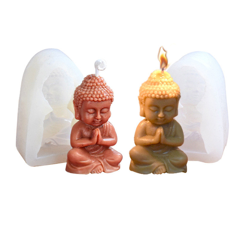 Sakyamuni Hình Khuôn Silicon Tượng Phật Hương Liệu Khuôn Socola Handmade Xà Phòng Khuôn Trang Trí Bánh Khuôn