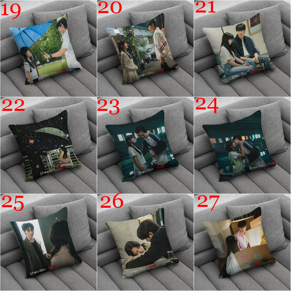 Phim truyền hình Hàn Quốc Lovely Runner Throw Vỏ gối Byeon Woo-Seok & Kim Hye-yoon Vỏ gối in một mặt Phòng khách Sofa Quà tặng ô tô Vỏ đệm Quà tặng trẻ em (Không có lõi)