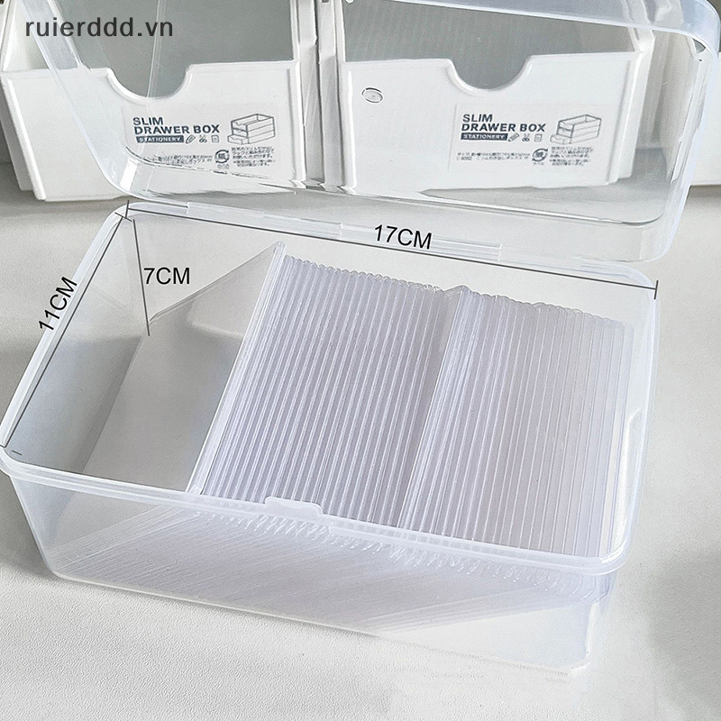 # Mới # Photocards Hộp lưu trữ Nhãn dán trong suốt Hộp đựng thẻ thần tượng Hàn Quốc Hộp lưu trữ để bàn Hộp phân loại Văn phòng phẩm.