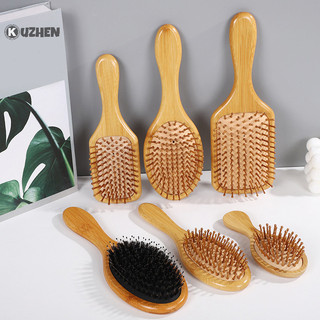 Kuzhen Tre Bàn Chải Tóc Massage Lược Da Đầu Máy Mát Xa Cho Tóc Tăng Trưởng Chống Tĩnh Điện Thẳng Bàn Chải Mềm Râu Bé NÓNG