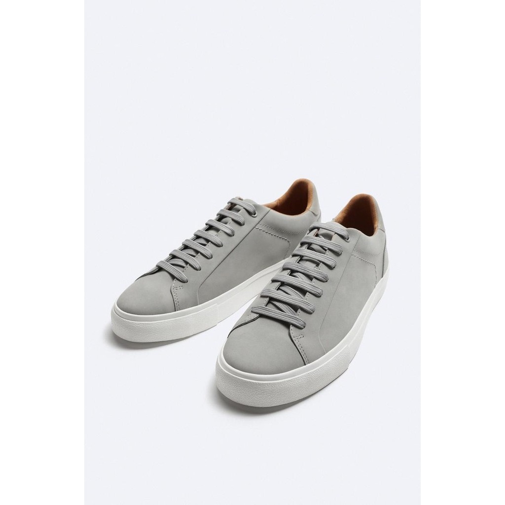 Giày sneaker Zara chính hãng Grey White Classic - Xám Trắng Dáng cổ điển