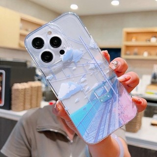 Ốp điện thoại trong suốt phong cảnh Anime cho Samsung Galaxy S24 S23 S22 S21 Plus Ultra S20FE S21FE S23FE