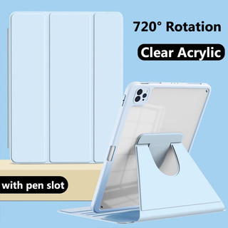 720 °Ốp Lưng Acrylic Xoay Cho iPad Air 13 inch 2024 Pro 11 2024 5th Air 11 2024 Air 6 Pro 13 Air 5 4 10th 10.9 10.2 9th Air 3 2 1 9.7 Mini 6 Pro 12.9 Có Khe Cắm Bút