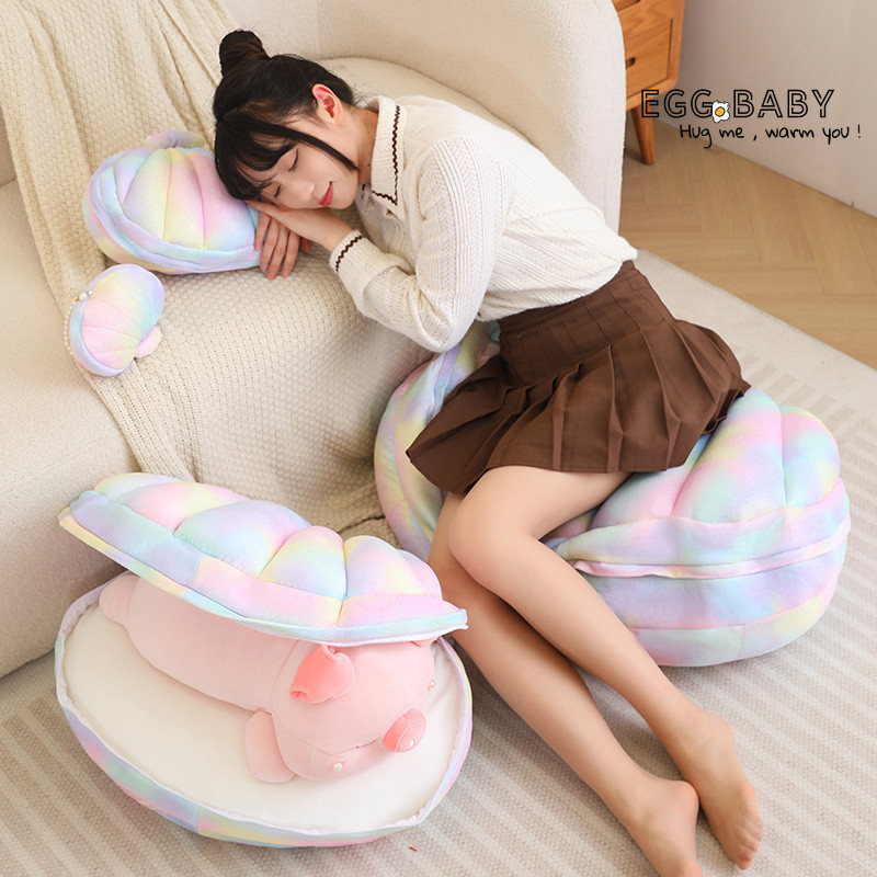 ((2 Trong 1) Ngọc Trai Nhỏ Hồng Lợn Sang Trọng Đồ Chơi Dễ Thương Heo Con Vỏ Búp Bê Gấu Bông Quà Tặng Cho Trẻ Em Quà Tặng Sinh Nhật