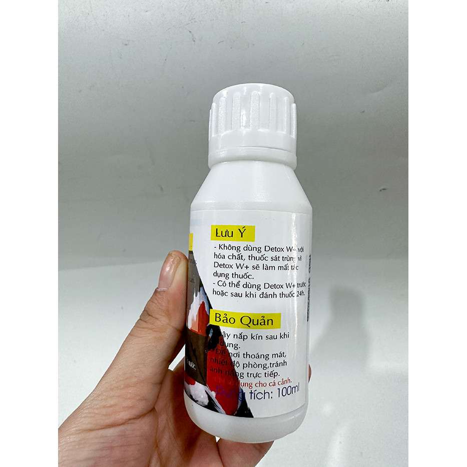 Dung dịch Khử Clo, phèn trong nước giếng, giúp trong sáng nước cho hồ cá cảnh Detox W+