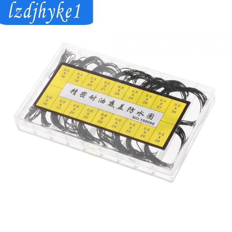 180 Chiếc Đồng Hồ Mặt Sau Gioăng Miếng Đệm Cói Vòng Đệm 18 Kích Cỡ Phụ Kiện Đồng Hồ, Đen