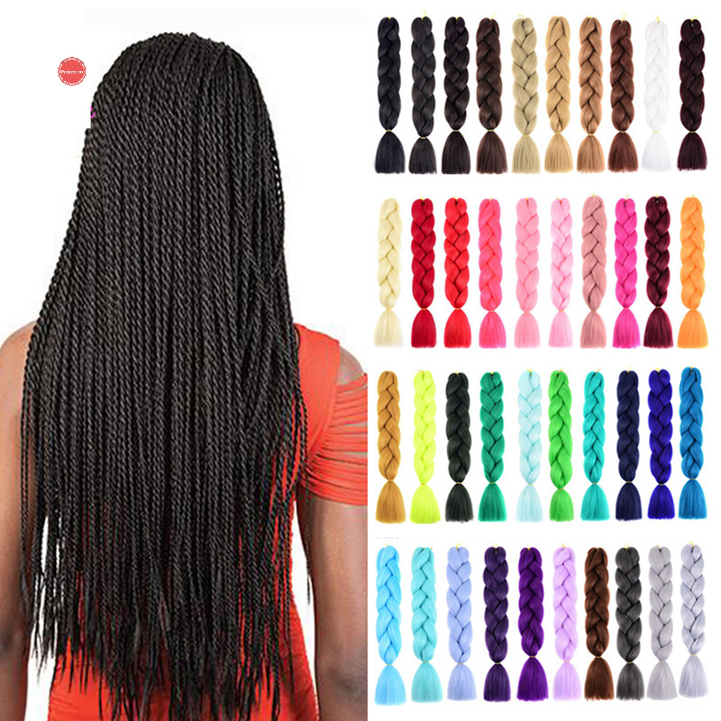 Diễu Hành 1 Đơn Sắc Bện Tóc Phần Mở Rộng Tóc Jumbo Nhiều Màu Sắc Xoắn Châu Phi Bẩn Bím Tóc Giả Dreadlocks DIY Trang Trí VN