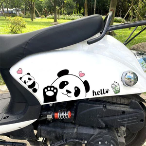 Gấu Trúc Dễ Thương Xe Máy Miếng Dán Hoạt Hình Miếng Dán Trang Trí Xe Hơi Miếng Dán Che Vết Xước Miếng Dán Chống Thấm Nước