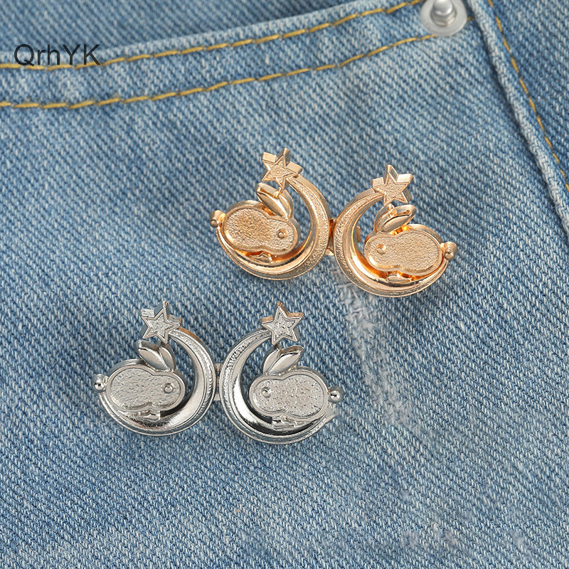 Thời Trang Nhà Máy Thời Trang Cánh Bướm Quần Nút Thắt Lưng Kẹp Có Thể Điều Chỉnh Khóa Quần Jean Có Thể Tháo Rời Khóa Pin Phụ Kiện Quần Áo QrhYK