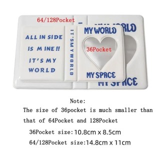 Giá đỡ Photocard WOOLYNOOK, Album ảnh trái tim tình yêu 64 túi, Hộp đựng ảnh rỗng Mini PVC dành cho nữ