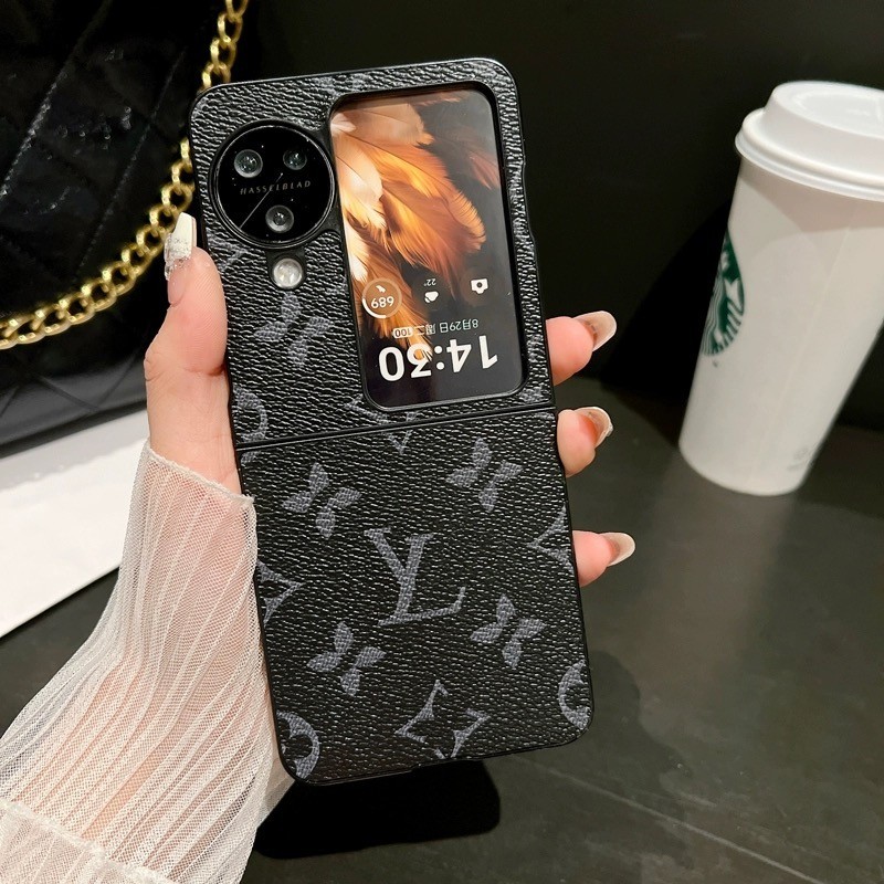 Ốp điện thoại gấp thiết kế bằng da PU cổ điển cao cấp cho OPPO Find N3 Flip Casing cho OPPO Find N2 Flip Design Vỏ bảo vệ chống sốc