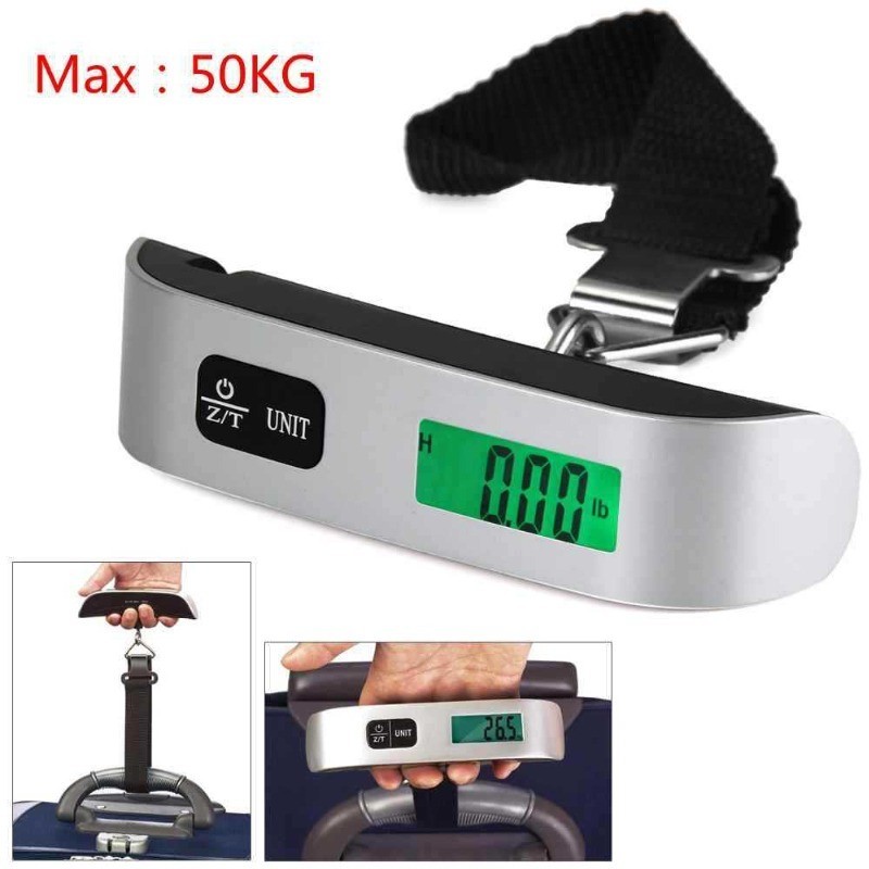 Cân hành lý loại t 50kg cân cầm tay đèn xanh cầm tay cân cẩu móc thép