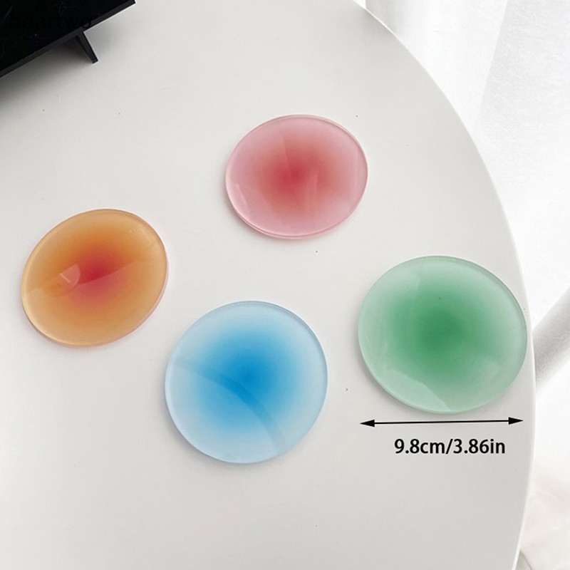 < Beartwo > 4 Màu Acrylic Đế Lót Ly Bàn Tròn Thảm Shoog Đạo Cụ Cách Nhiệt Placemat Đẹp