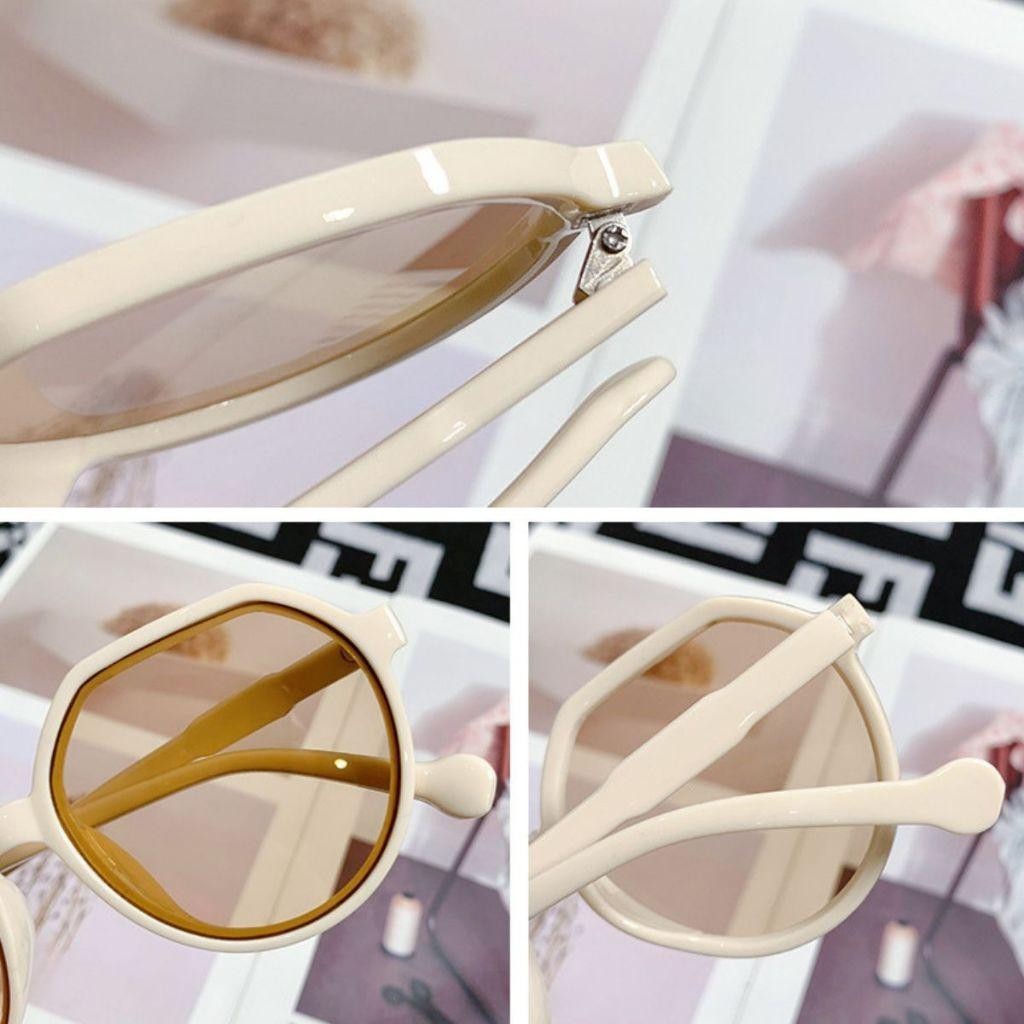 Kính dâm nam nữ form tròn phong cách hàn quốc dễ thương Mắt kính mát du lịch biển chống UV Styley K030
