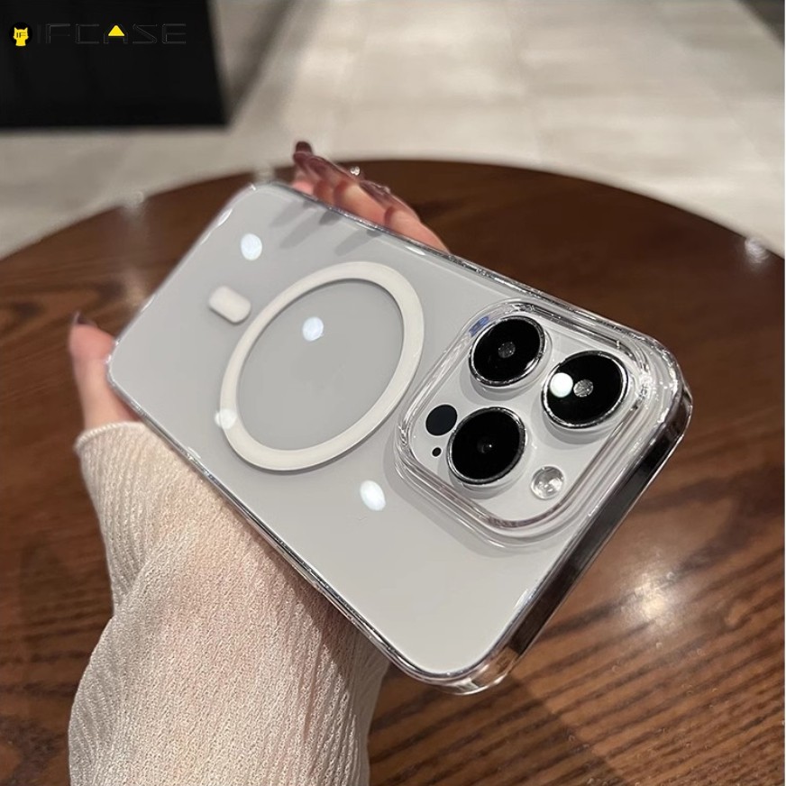 Ốp Từ Tính Cho Xiaomi 14 13 13T 12 12S 12T Mi 11 11T Pro Lite Ultra 12X Ốp Điện Thoại Mạ Hấp Dẫn Từ Tính Đơn Giản Trong Suốt Vỏ Silicon Mềm Trong Suốt