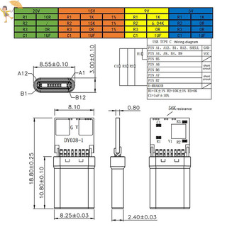 [GOU] 5A PD / QC Decoy Board Sạc nhanh 5V 9V 12V 15V 20V Mô-đun PD 2 3.0 Cáp kích hoạt USB Type-C Đầu nối sạc QC4 VN