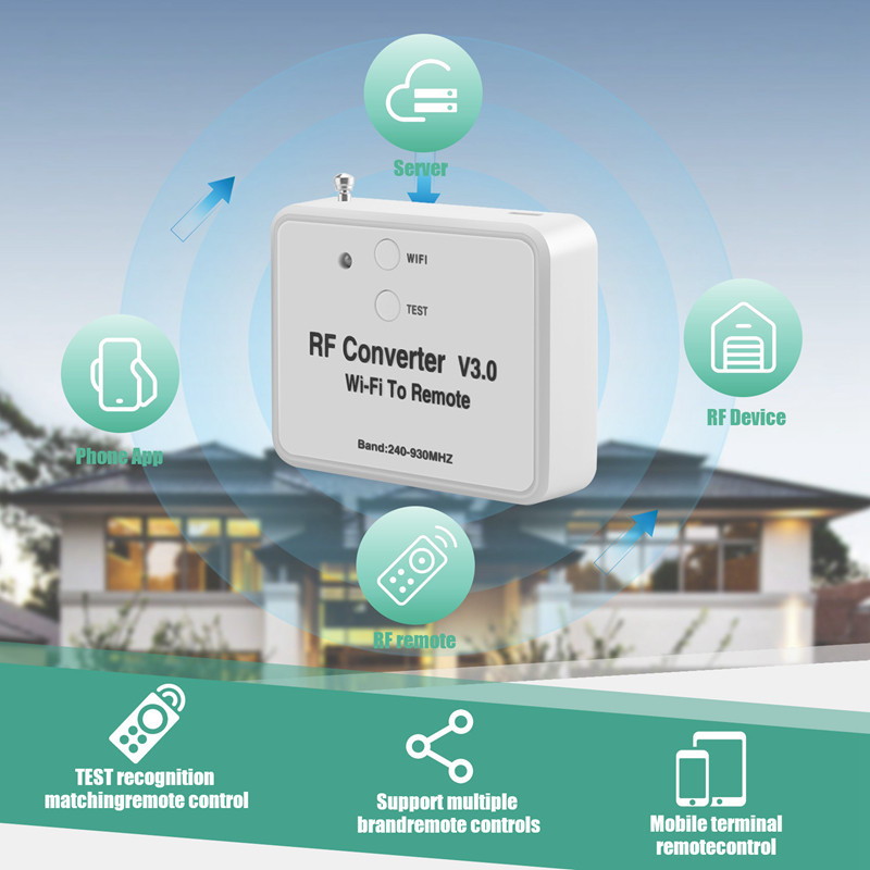Điện thoại chuyển đổi Wifi sang RF không dây đa năng Thay vào đó điều khiển từ xa 240-930Mhz cho ngôi nhà thông minh
