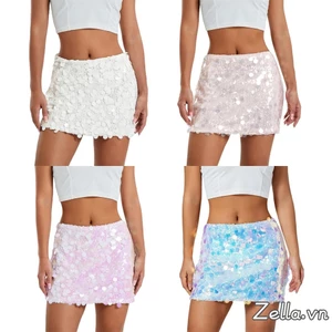 Váy Sequin lấp lánh dành cho nữ Váy ngắn lấp lánh khiêu vũ bụng