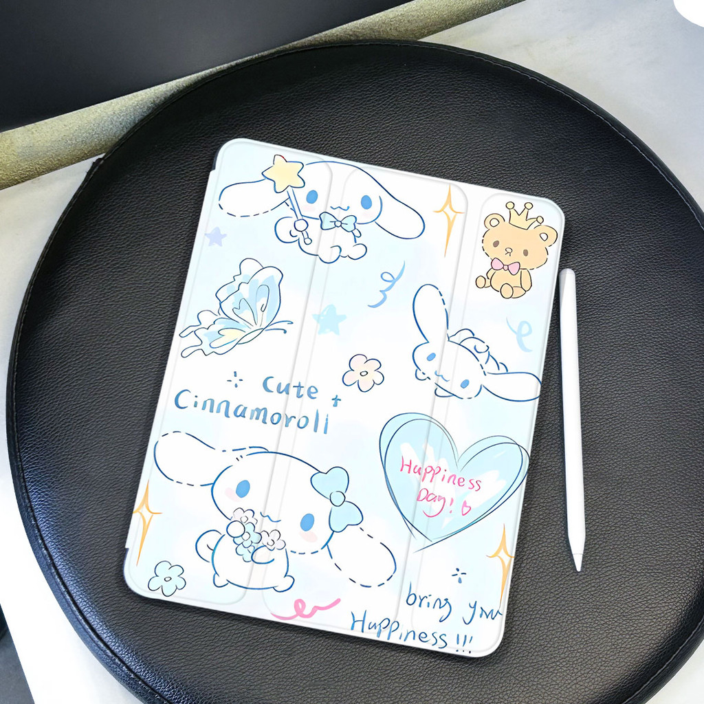 Ốp lưng máy tính bảng Cinnamoroll cho iPad gen6 air5 10.9 generation10th 2018pro gen7 2022pro11 2024air6 11inch air3 air4 mini6 gen8 gen9 10.2 air1 2 gen5 Xoay 360 độ Vỏ bảo vệ