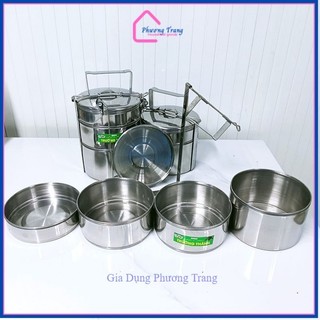 Cà men inox 3 ngăn đường kính 14cm hộp đựng cơm inox, cặp lồng giữ nhiệt hộp đựng cơm tiện lợi mang đi làm