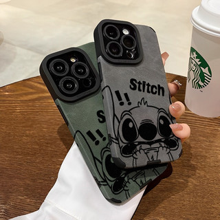 Ốp lưng cho iPhone 16 15 14 13 12 11 X XR XS Max thời trang retro da hài hước dòng phim kinh dị bìa Stitch